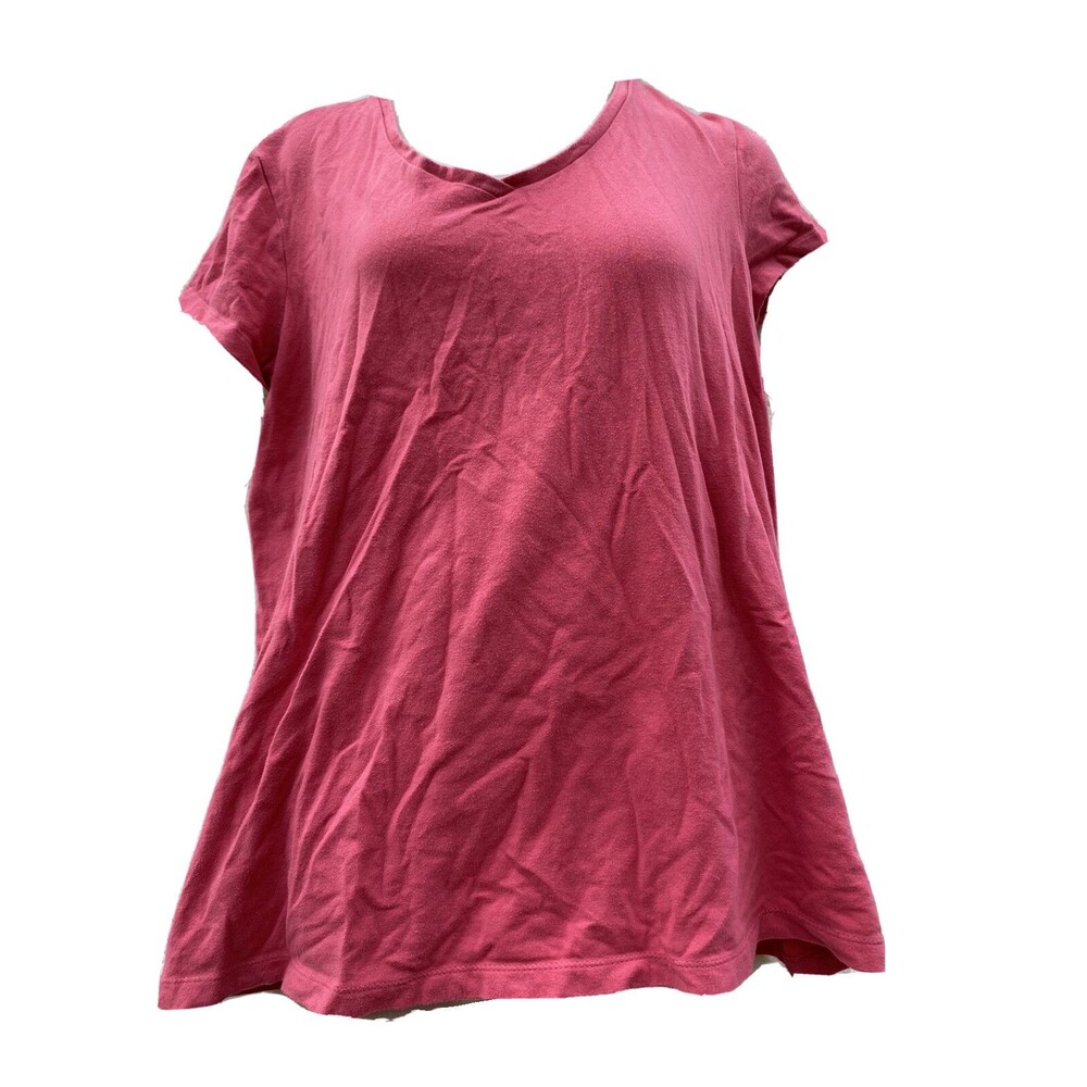 Motherhood Women's Pink Short Sleeve Maternity T Shirt Size Small Stretch Vneck